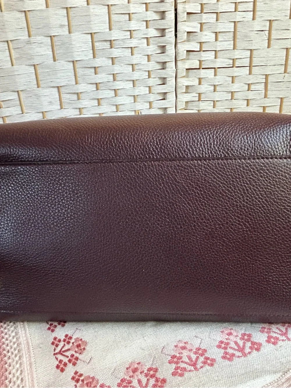 COACH Swagger Carryall 36488 OXBLOOD Pebble Leather Satchel Purse Bag Tote